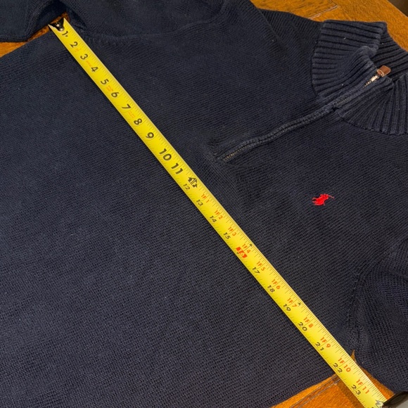 Ralph Lauren Men's Dark Blue 1/4 Zip-Up Sweater.  Large.  Great condition. - Picture 4 of 7